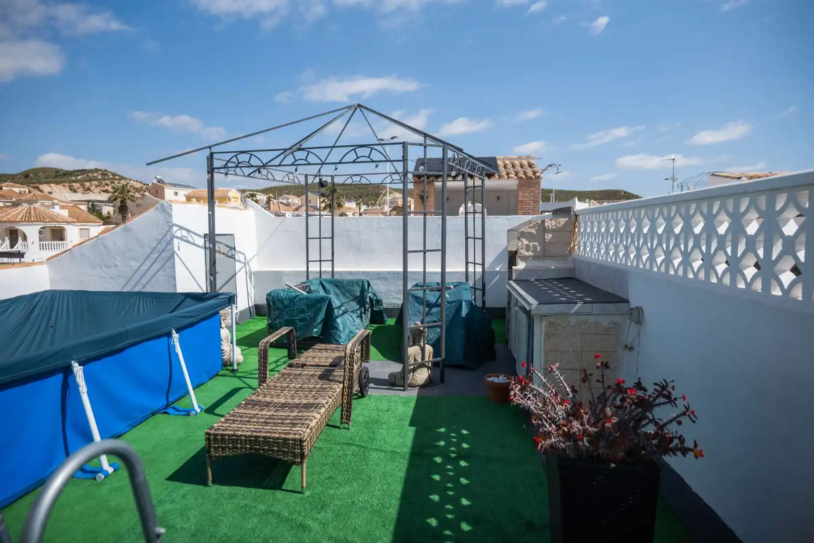 Terrassa de Casa adosada en venda en Mazarrón amb Jardí privat, Terrassa i Piscina