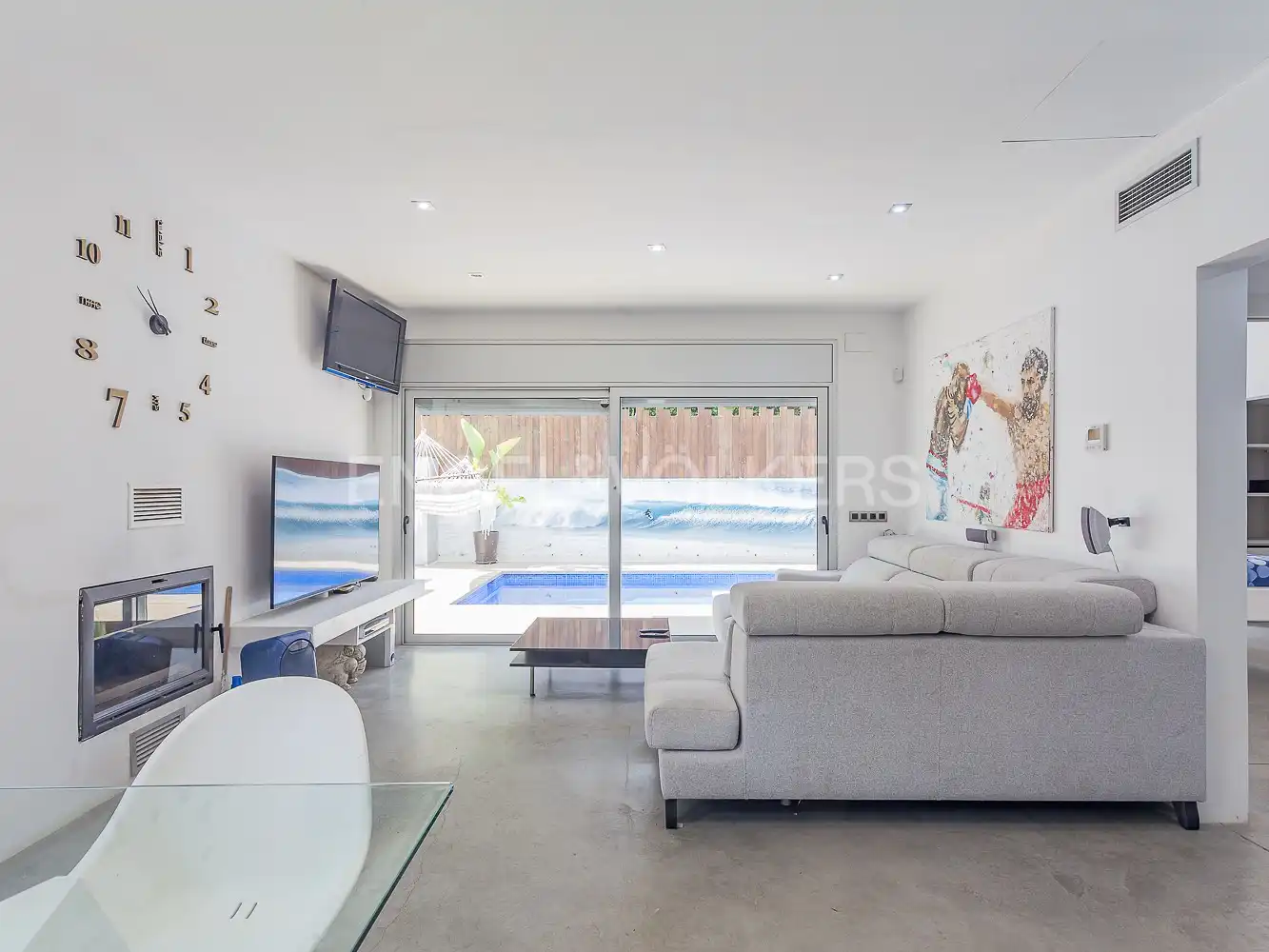 Living room of Houses for rent in Castelldefels  with Air Conditioner, Heating and Private garden