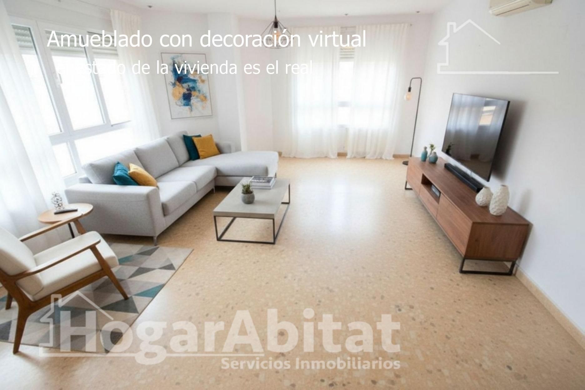 Living room of Flat for sale in  Valencia Capital  with Air Conditioner and Heating