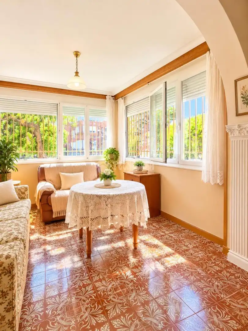 Sala d'estar de Pis en venda en Madrid amb Calefacció, Parquet i Terrassa