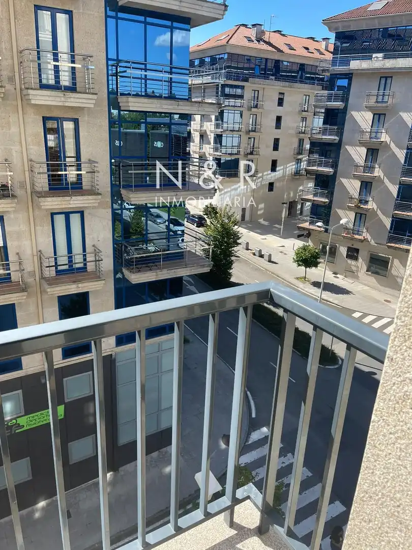 Balcony of Flat for rent in Santiago de Compostela   with Heating, Terrace and Furnished