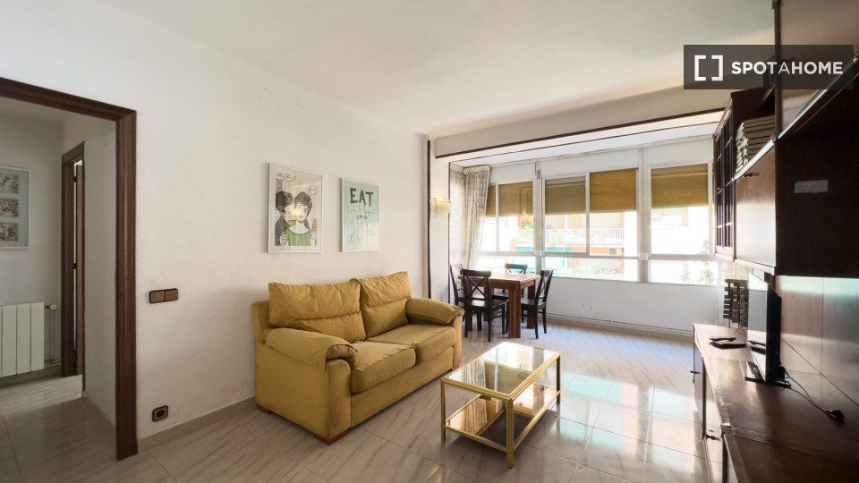 Sala d'estar de Pis de lloguer en  Barcelona Capital amb Aire condicionat, Calefacció i Moblat
