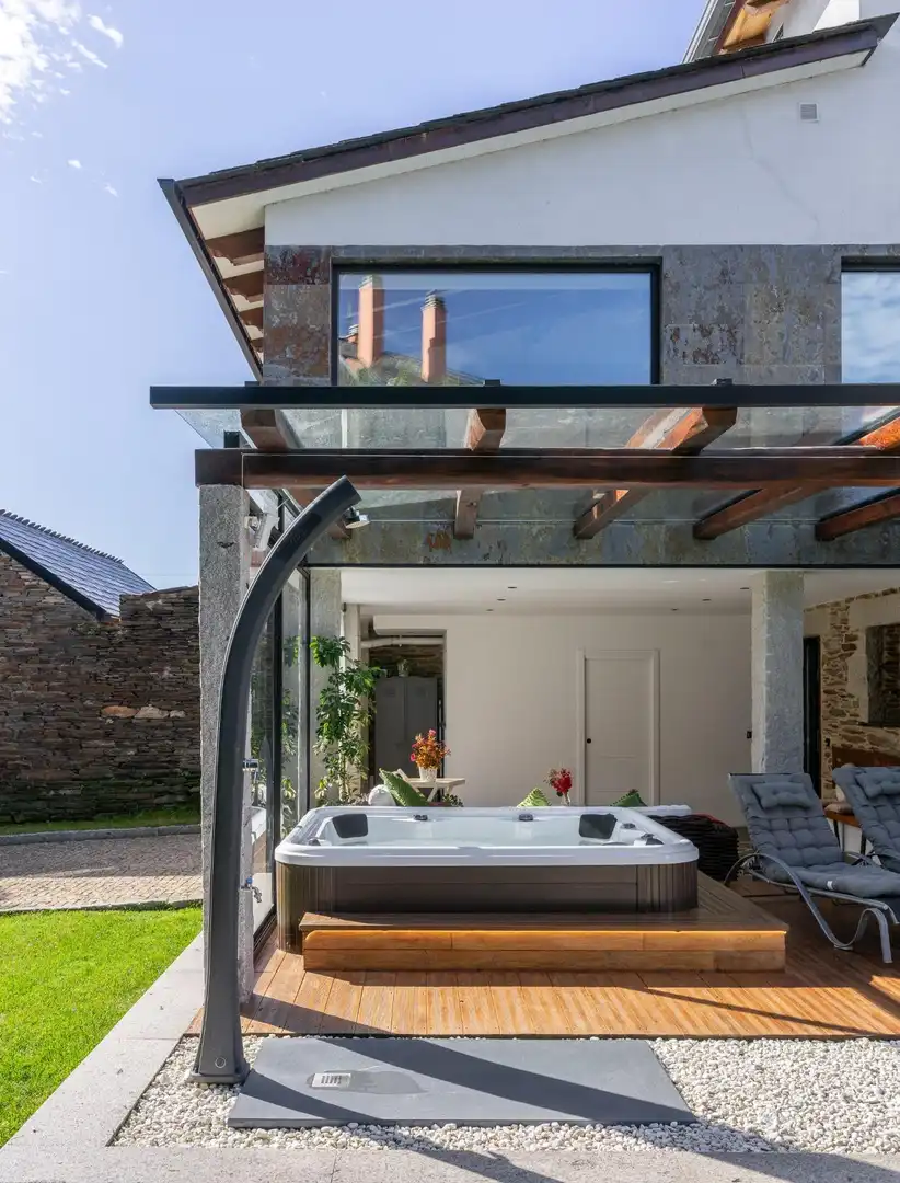 Terraza de Casa o chalet en venta en Lugo con Calefacción, Jardín privado y Jacuzzi