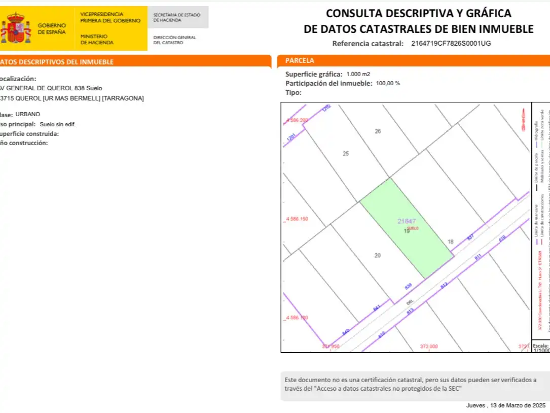 Rustikales Grundstück zum Verkauf in Avinguda General de Querol 838, imagen 3