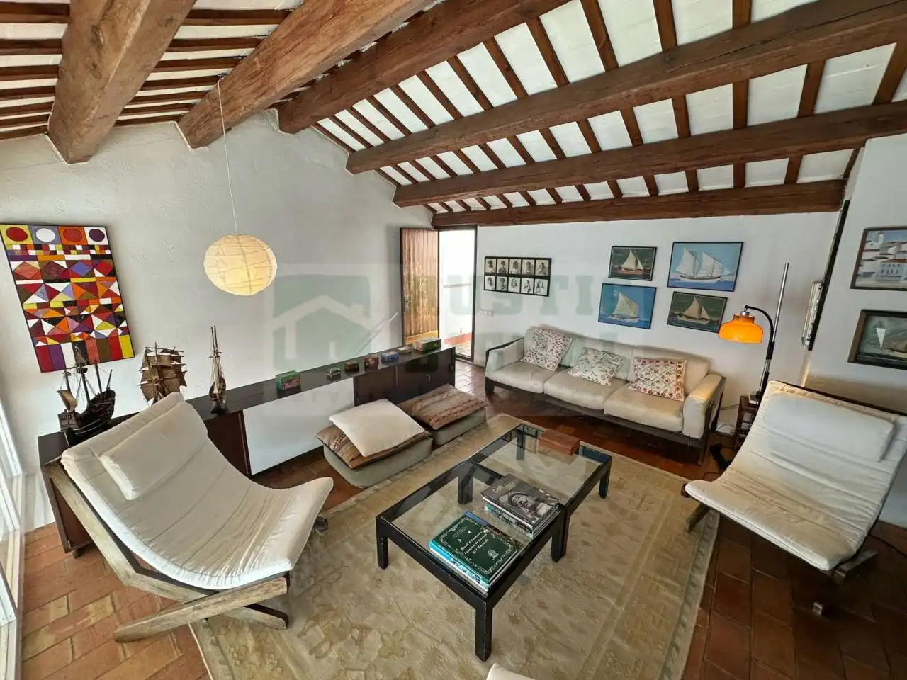 Sala d'estar de Casa adosada en venda en Palafrugell amb Calefacció, Terrassa i Moblat