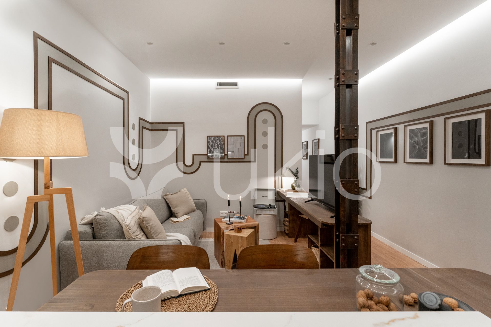 Living room of Apartment to rent in  Madrid Capital  with Air Conditioner, Heating and Furnished