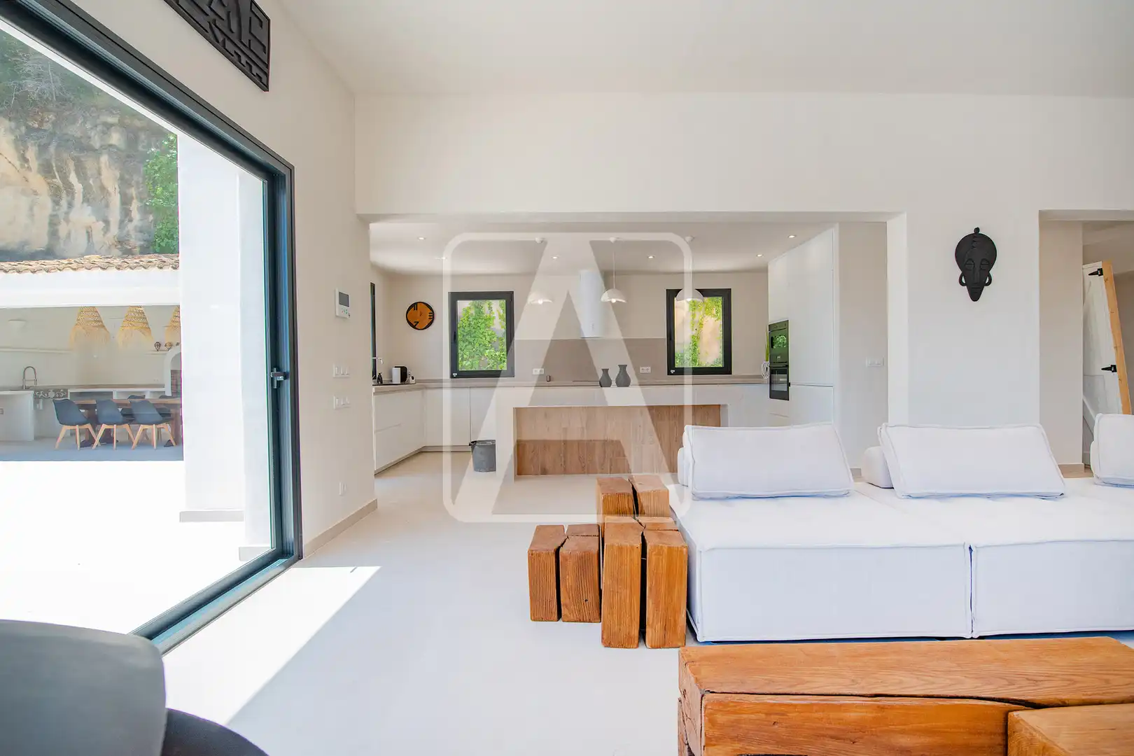 Sala d'estar de Finca rústica en venda en Benissa amb Aire condicionat, Calefacció i Jardí privat