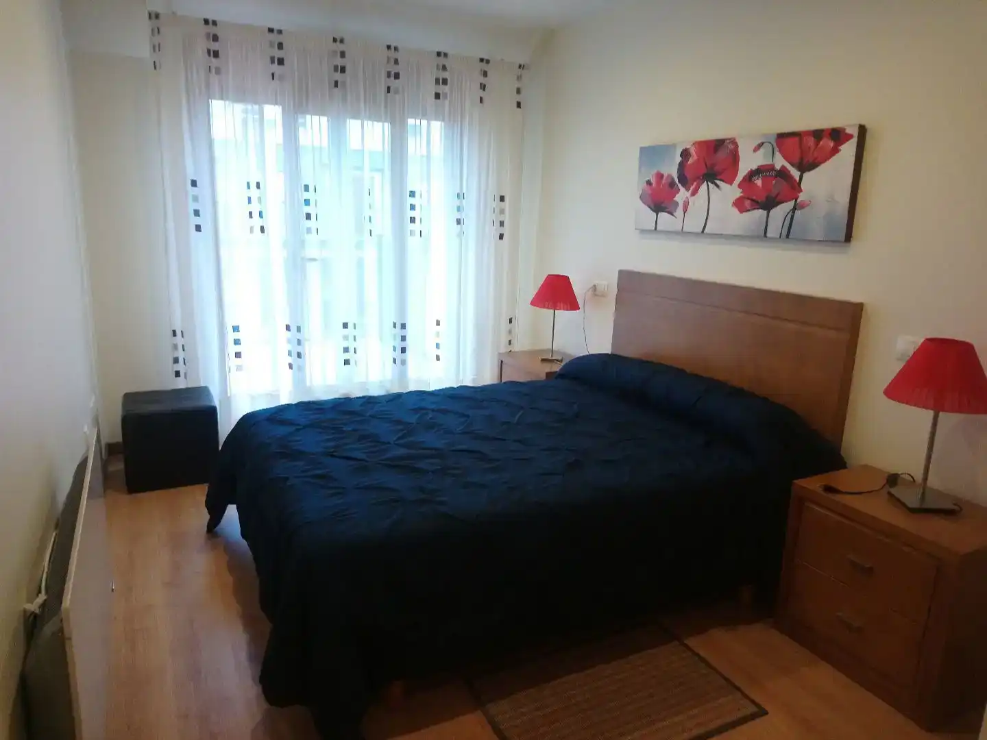 Schlafzimmer von Wohnung zur Miete in Foz mit Privatgarten, Parkett und Schwimmbad