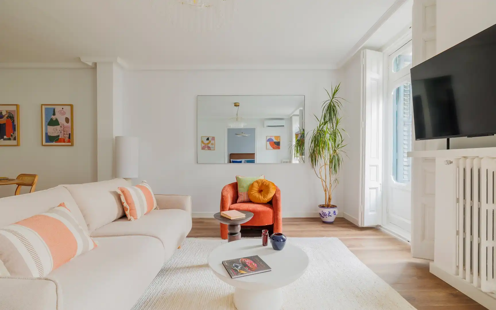 Sala de estar de Piso de alquiler en Madrid con Aire acondicionado, Calefacción y Amueblado