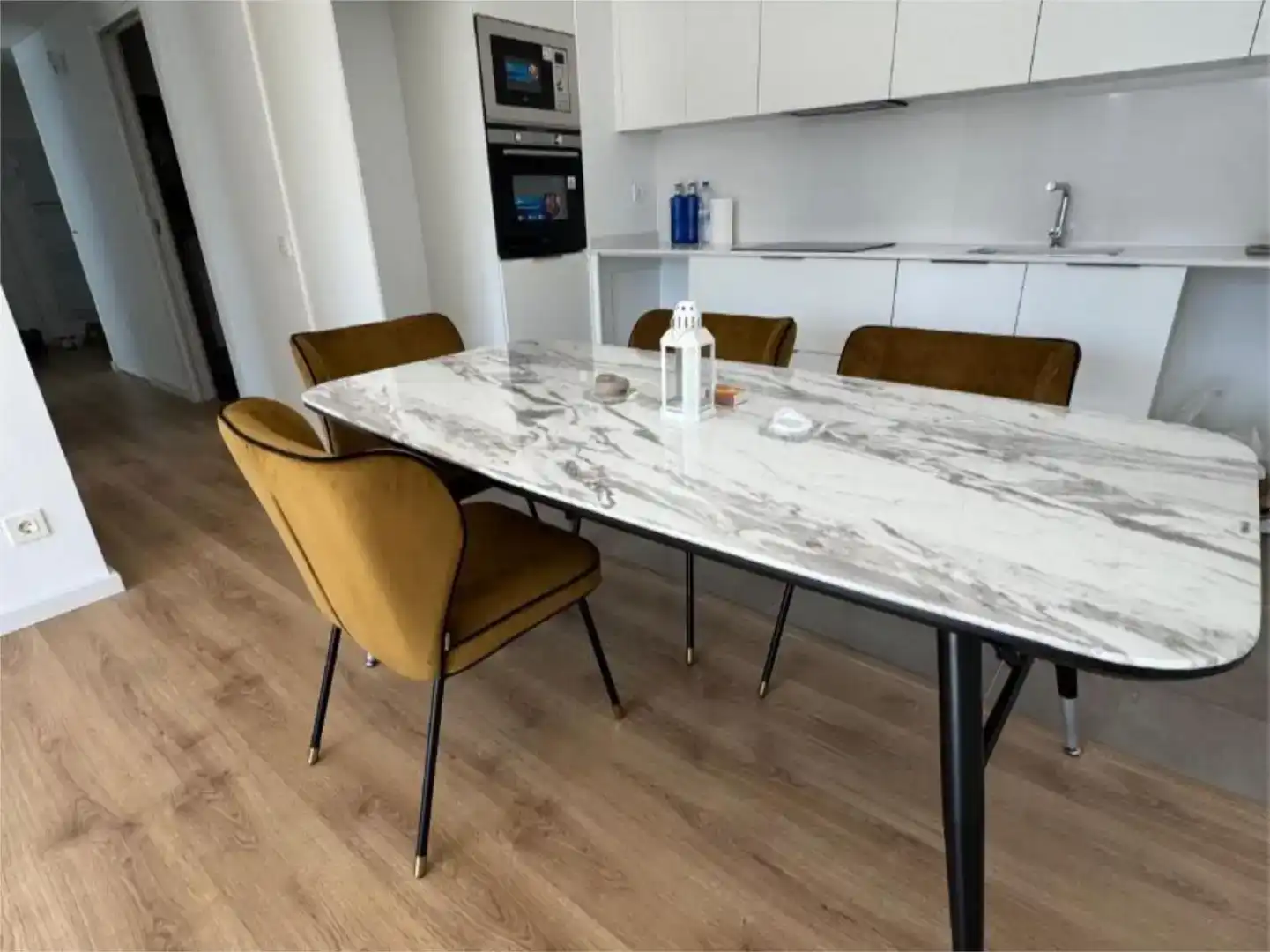 Dining room of Flat for sale in Badalona  with Air Conditioner, Swimming Pool and Balcony