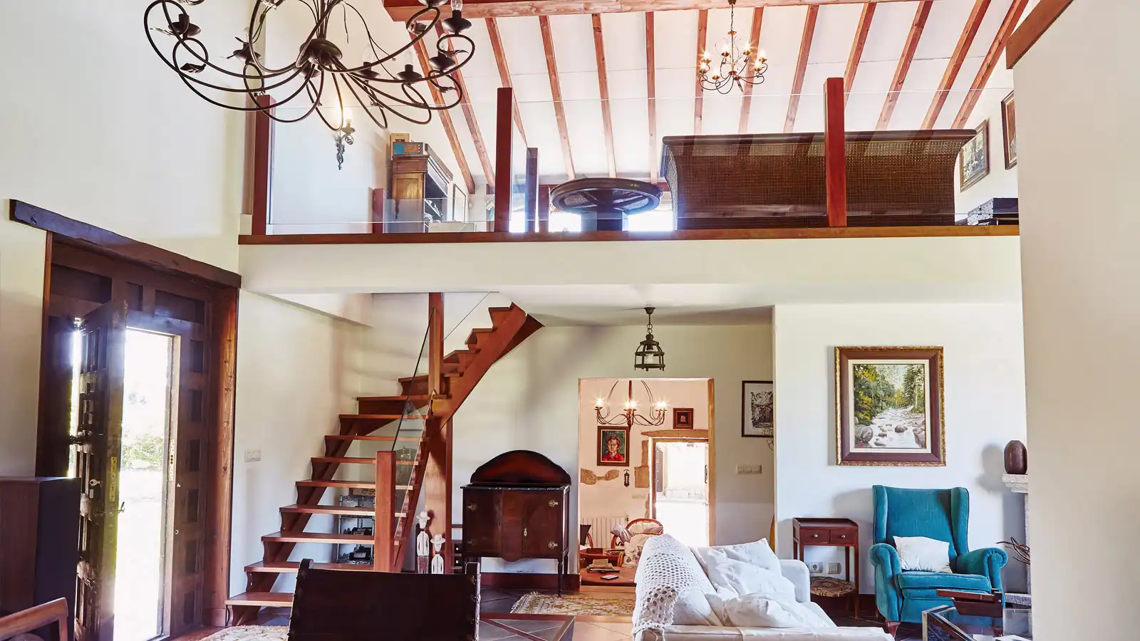 Sala de estar de Casa o chalet en venta en Ribeira con Jardín privado, Parquet y Trastero