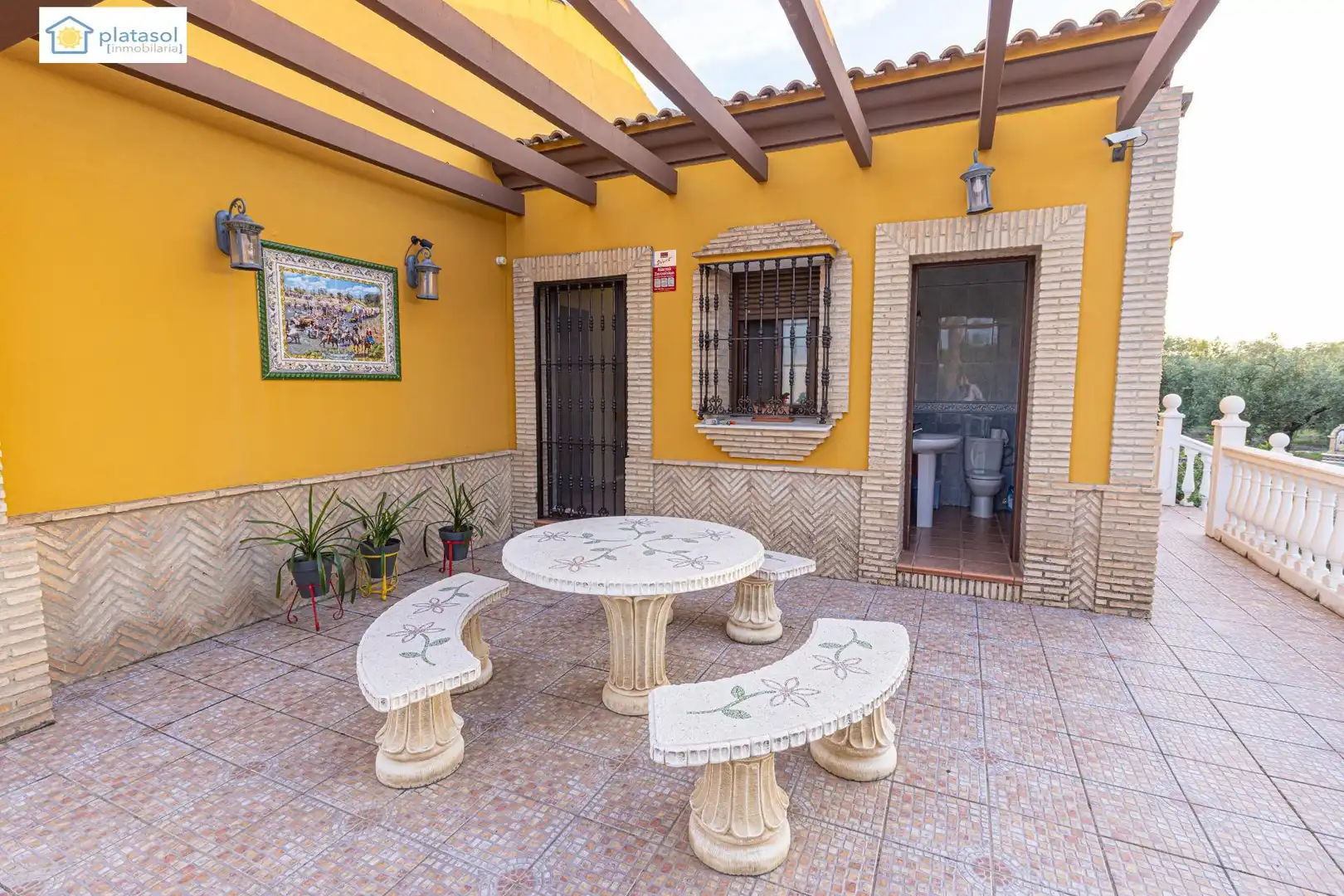 Terraza de Finca rústica en venta en Chucena con Aire acondicionado, Calefacción y Jardín privado