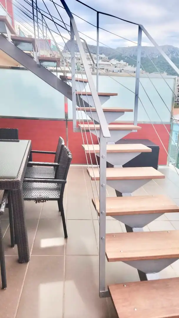 Terraza de Apartamento de alquiler en Calpe / Calp con Aire acondicionado, Piscina y Amueblado