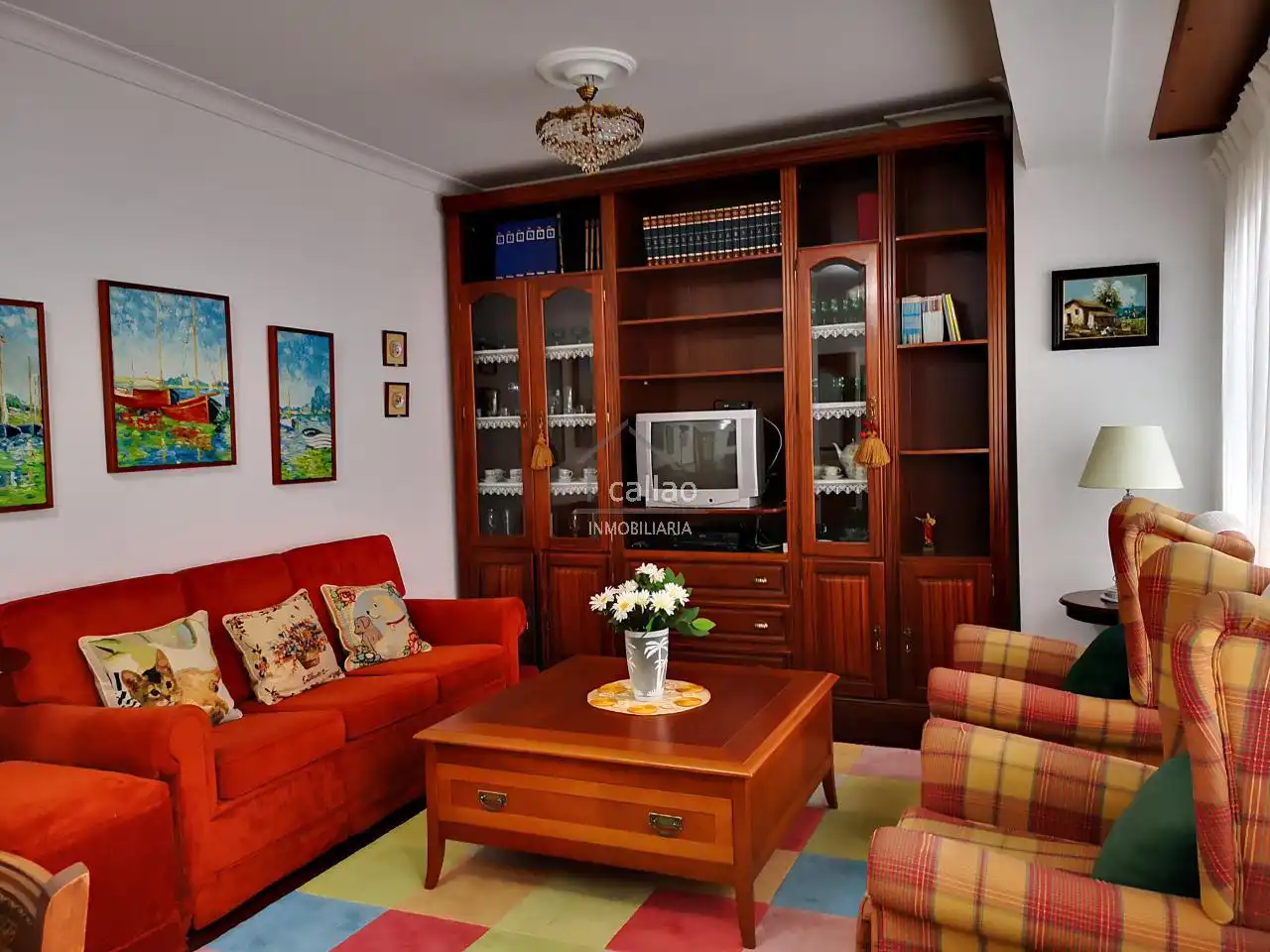 Living room of Flat for rent in Ferrol  with Heating, Parquet flooring and Storage room