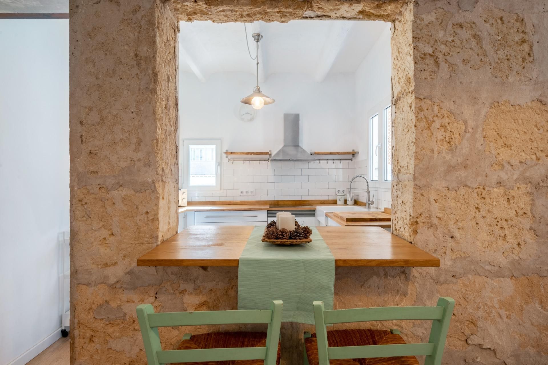 Kitchen of Flat for rent in  Palma de Mallorca  with Air Conditioner, Parquet flooring and Terrace