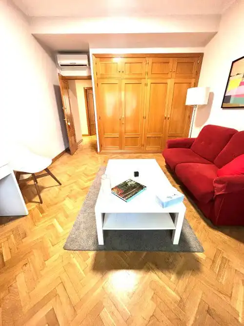 Living room of Flat for rent in Madrid  with Air Conditioner, Heating and Parquet flooring