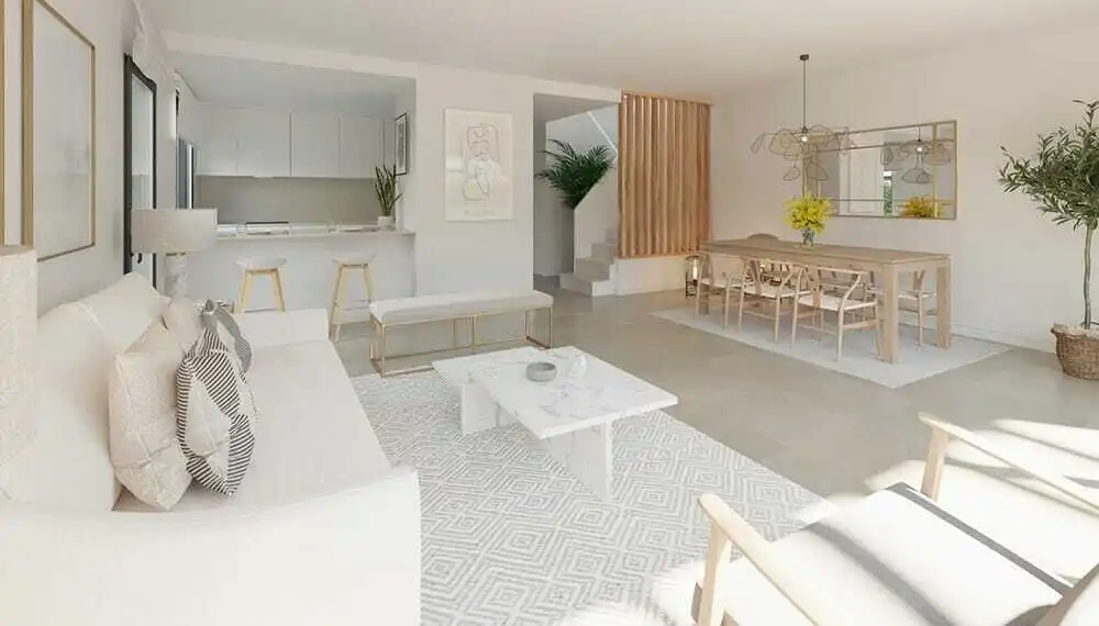 Wohnzimmer von Country house zum Verkauf in Llucmajor mit Klimaanlage, Heizung und Terrasse