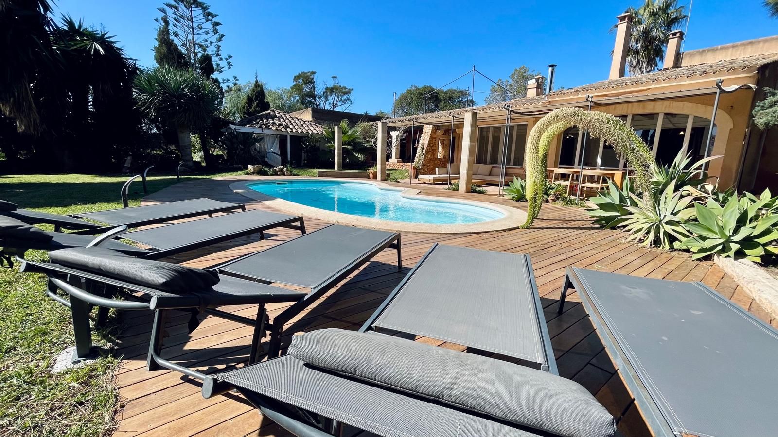 Garden of Country house for rent in Santanyí  with Air Conditioner, Swimming Pool and Furnished