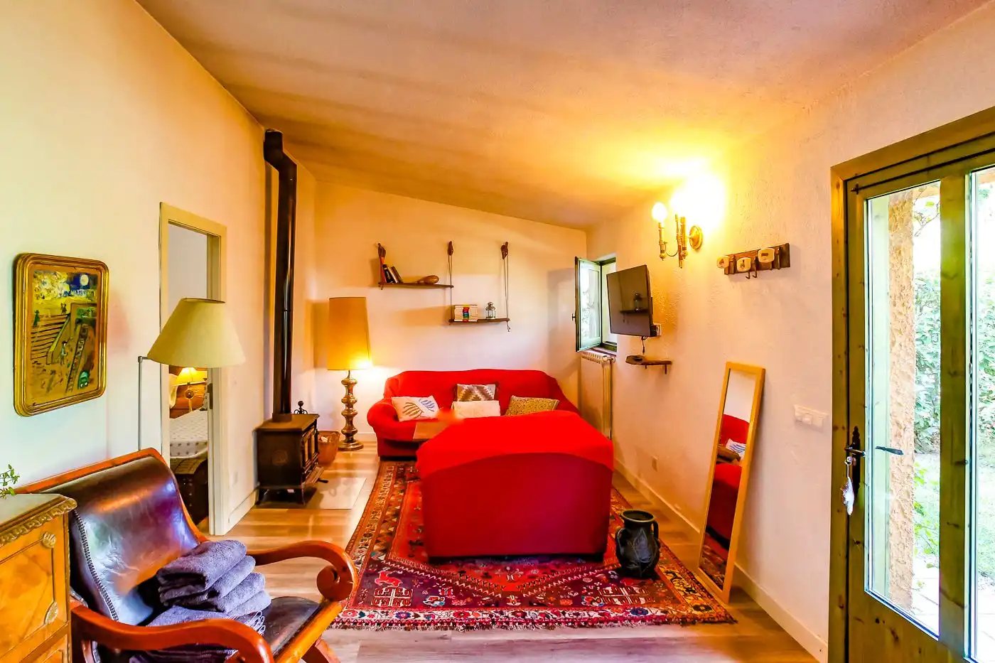 Sala de estar de Finca rústica en venta en Arbúcies con Calefacción, Terraza y Trastero