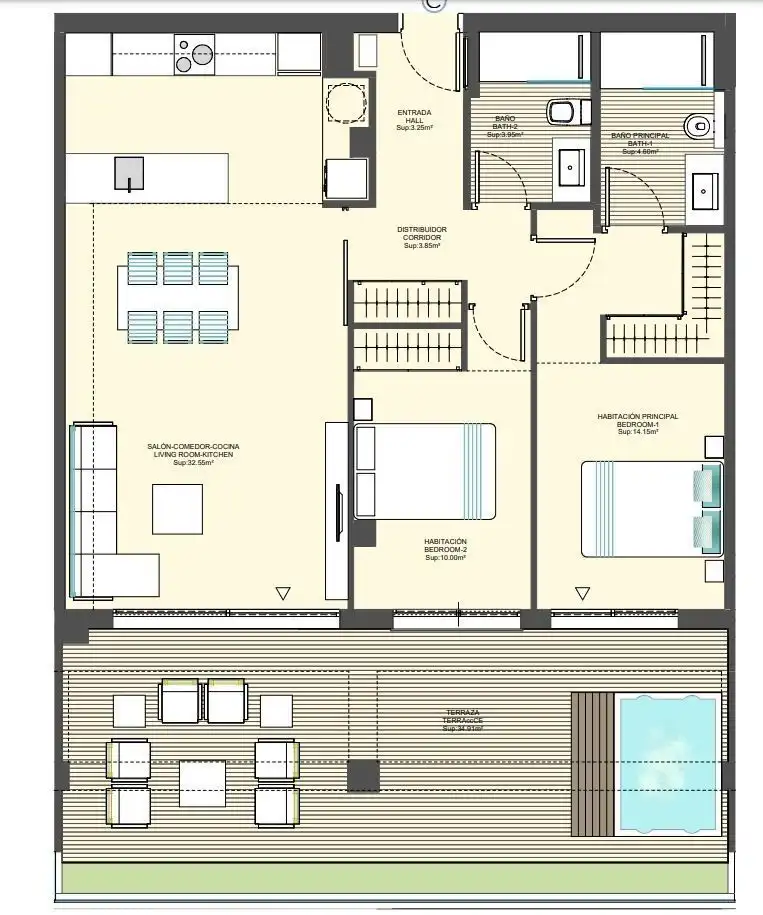 Apartamento con piscina en venta en Balcón de Finestrat - Terra Marina, imagen 14
