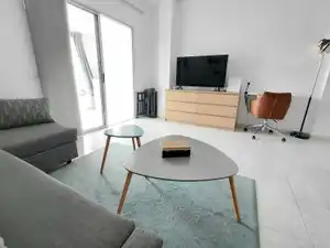 Sala d'estar de Apartament de lloguer en Las Palmas de Gran Canaria amb Terrassa, Moblat i Forn
