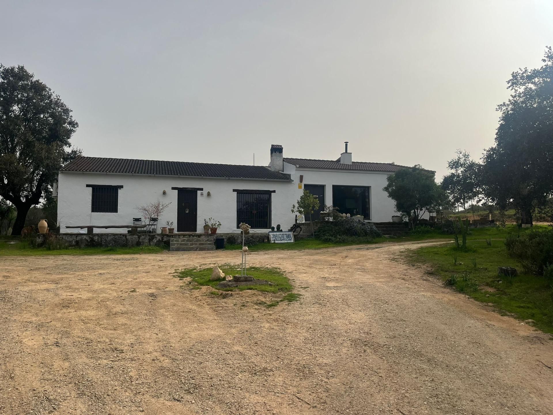 Vista exterior de Finca rústica en venda en El Ronquillo amb Aire condicionat, Jardí privat i Piscina