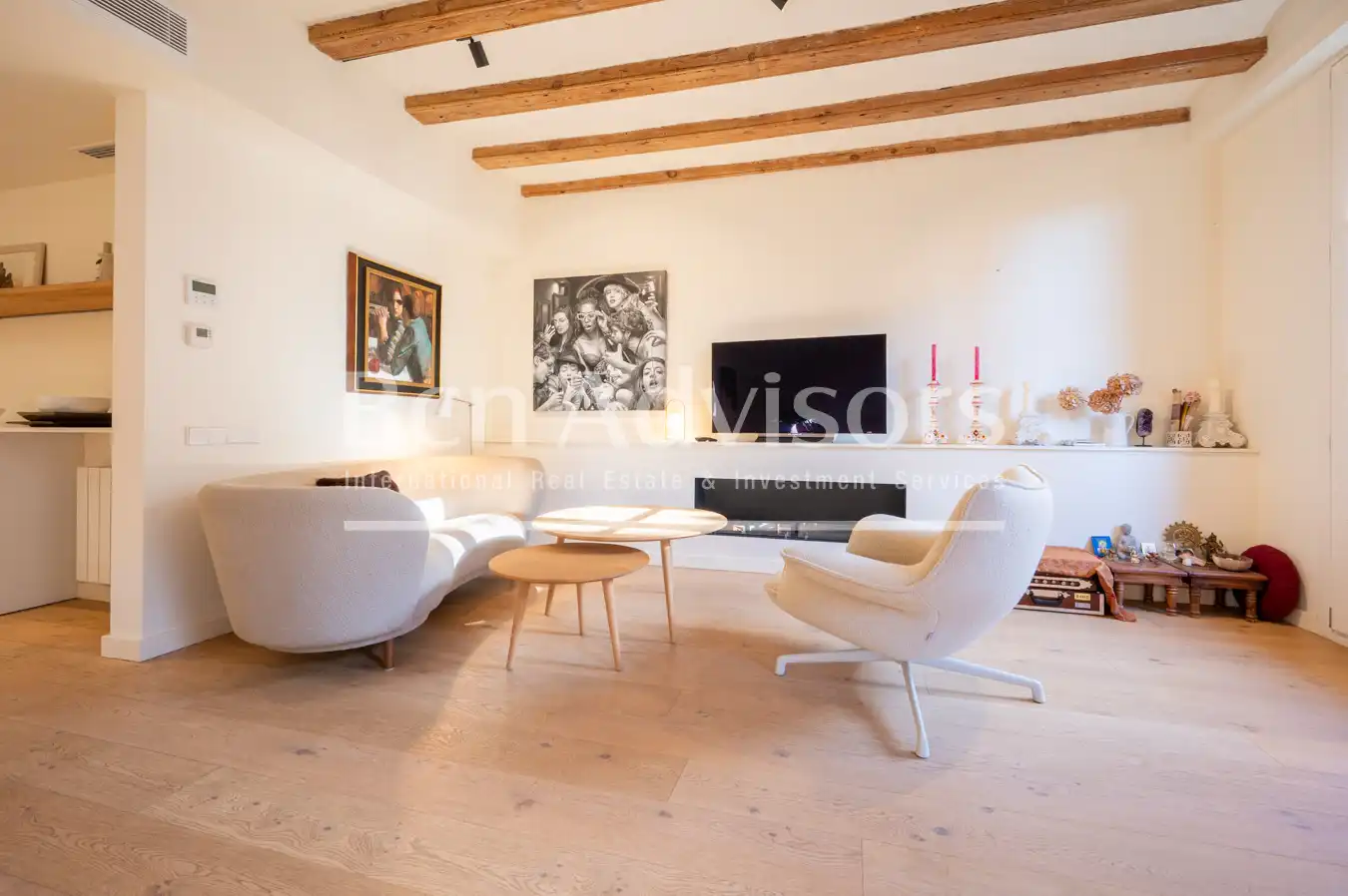 Sala de estar de Piso en venta en Barcelona con Aire acondicionado, Calefacción y Parquet