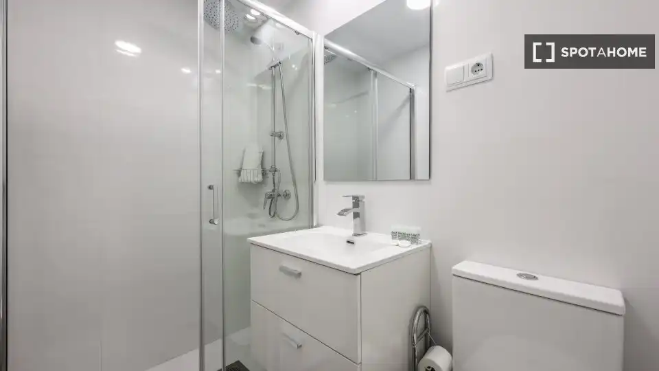 Bathroom of Flat for rent in Madrid  with Air Conditioner, Heating and Furnished