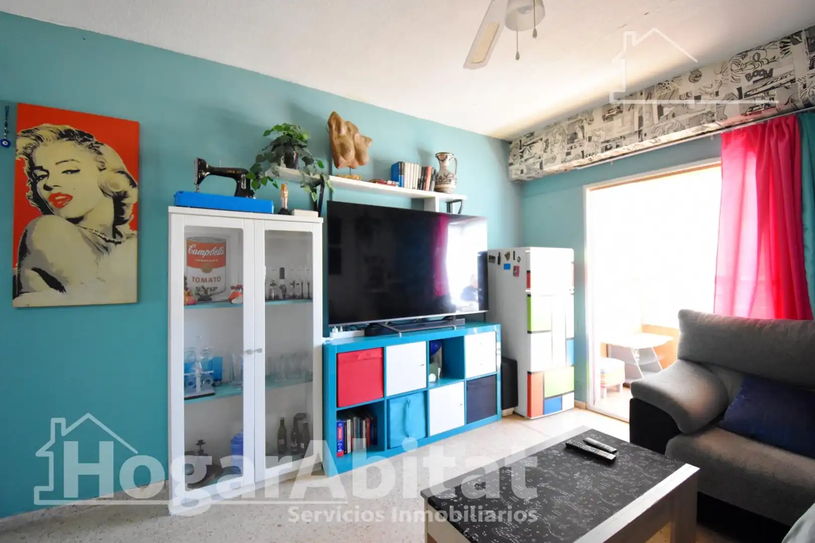 Living room of Flat for sale in Bellreguard  with Terrace, Furnished and Community pool