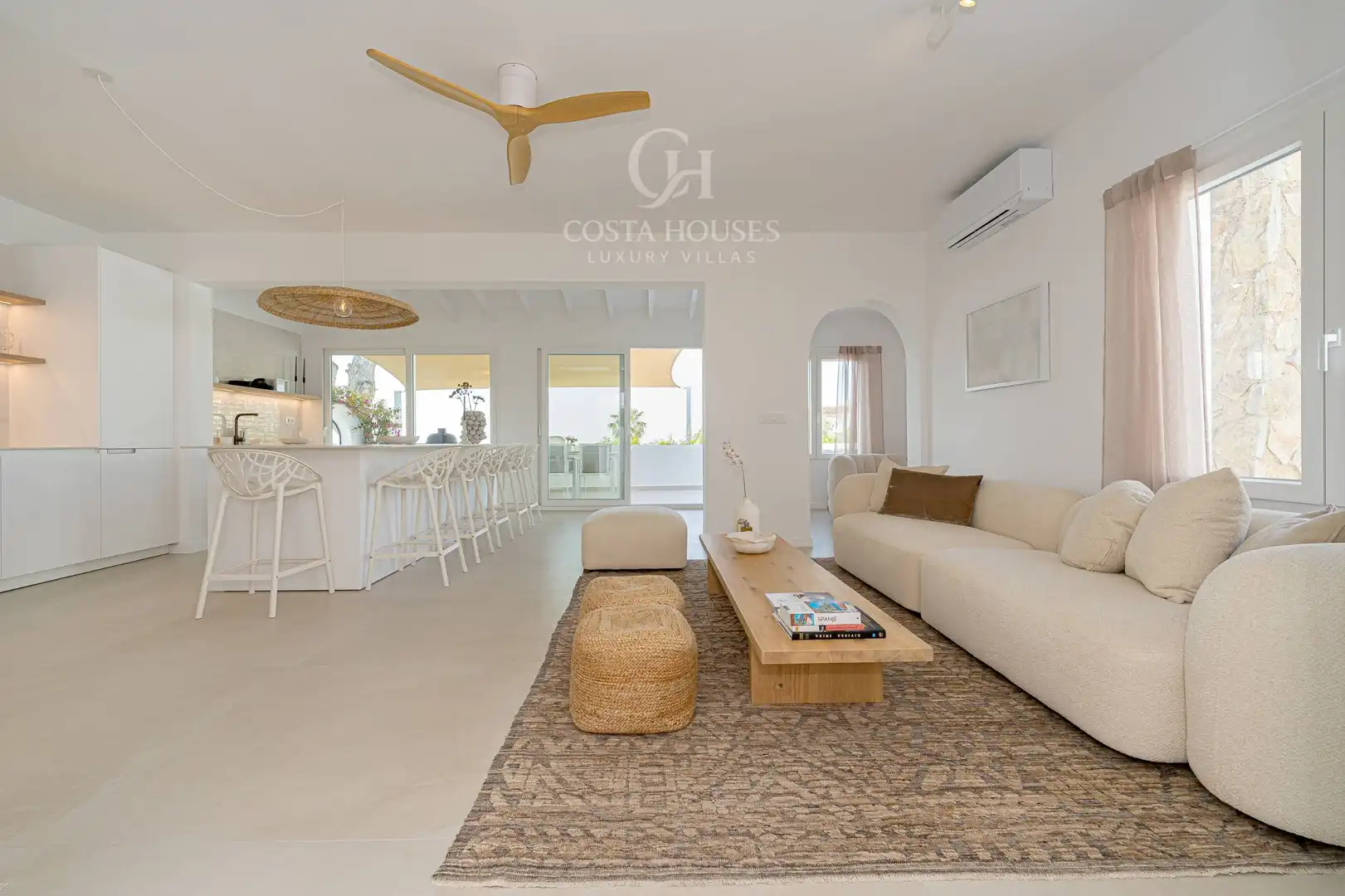 Sala d'estar de Casa o xalet en venda en Moraira amb Aire condicionat, Calefacció i Jardí privat