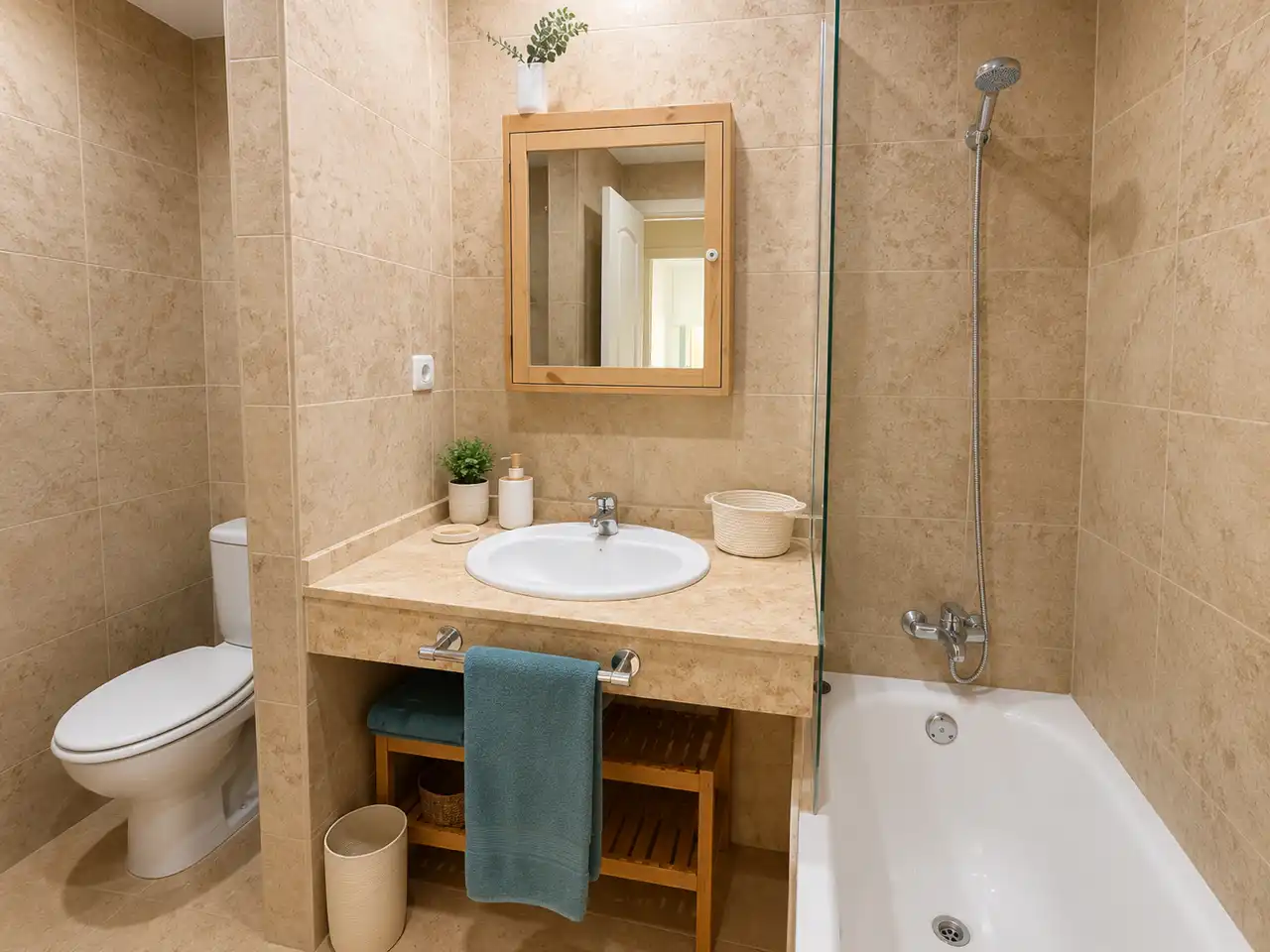 Bathroom of Flat for rent in Marbella  with Air Conditioner, Heating and Terrace