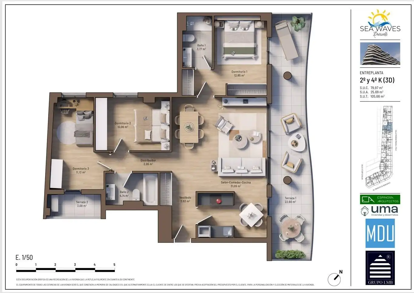 Piso con piscina en venta en Avenida Avinguda del Marquès de Benicarló, imagen 2