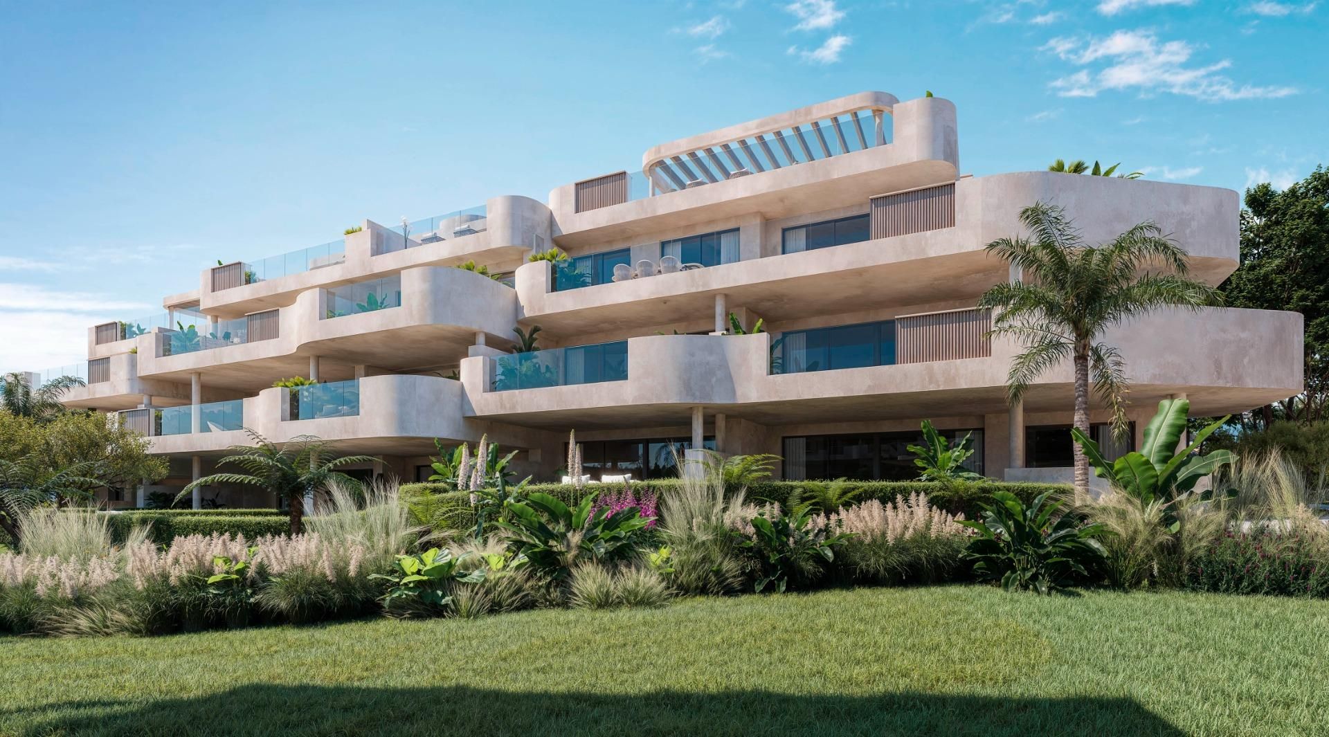 Exterior view of Attic for sale in Estepona  with Air Conditioner, Private garden and Terrace