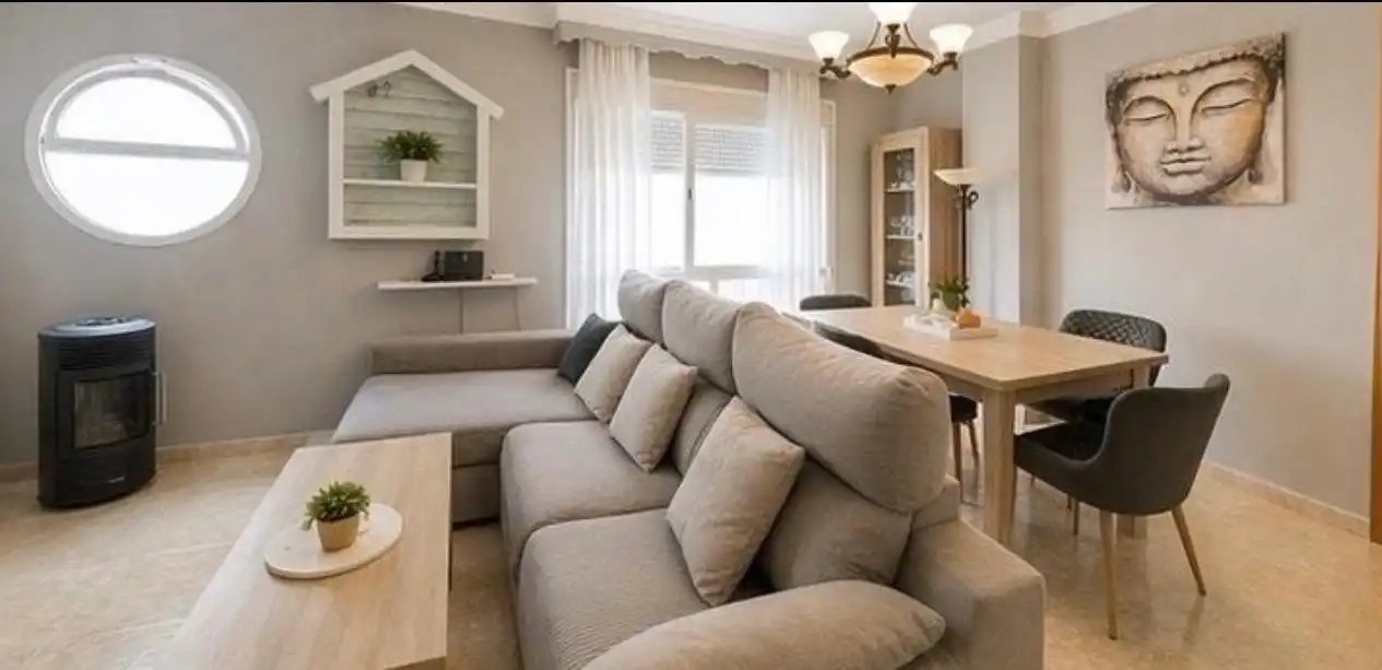 Living room of Flat for sale in Estepona  with Air Conditioner and Furnished