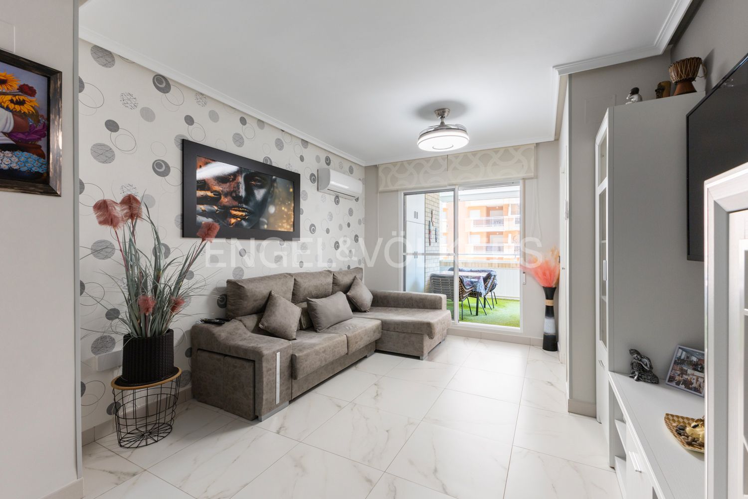 Sala de estar de Apartamento en venta en Oropesa del Mar / Orpesa con Aire acondicionado, Calefacción y Jardín privado