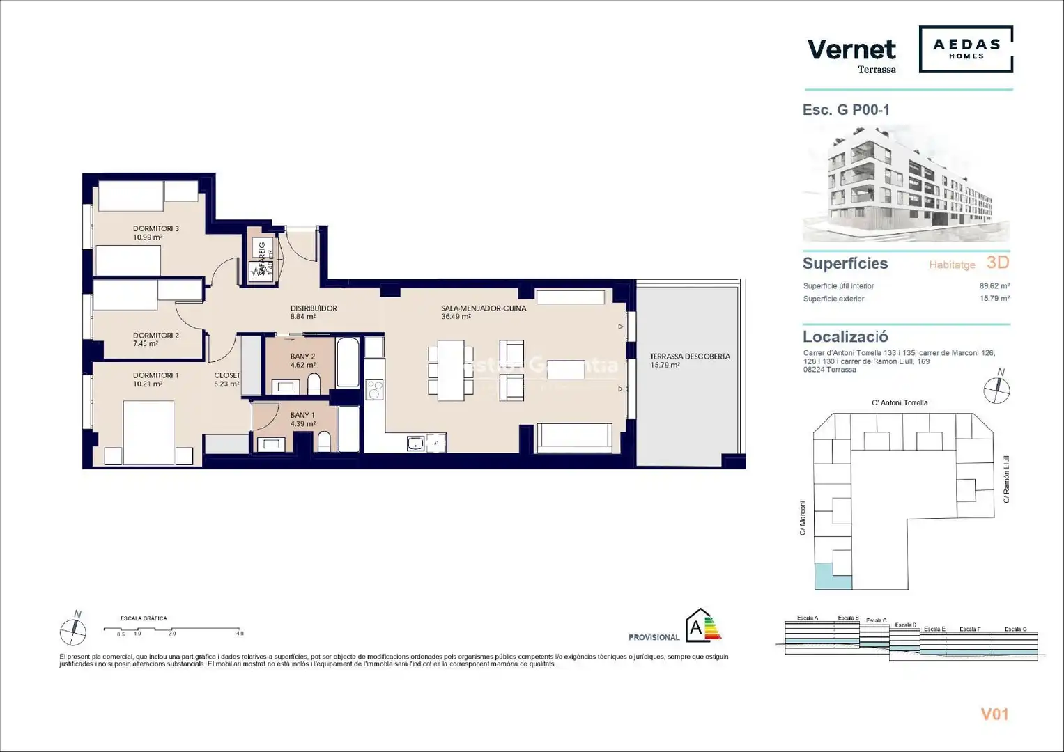 Wohnung zum Verkauf in Terrassa mit Terrasse, Schwimmbad und Gemeinschaftspool