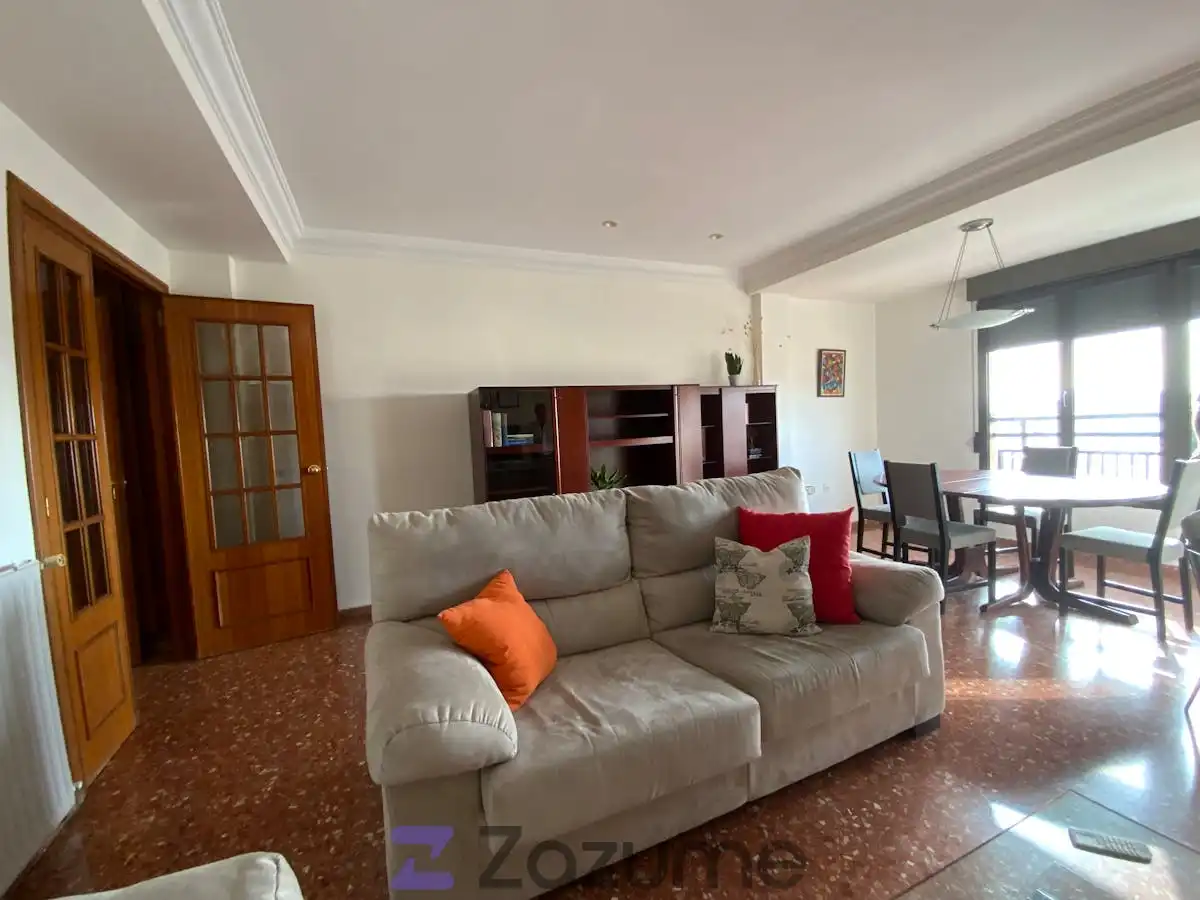 Wohnzimmer von Wohnung zur Miete in Valencia mit Klimaanlage, Heizung und Terrasse