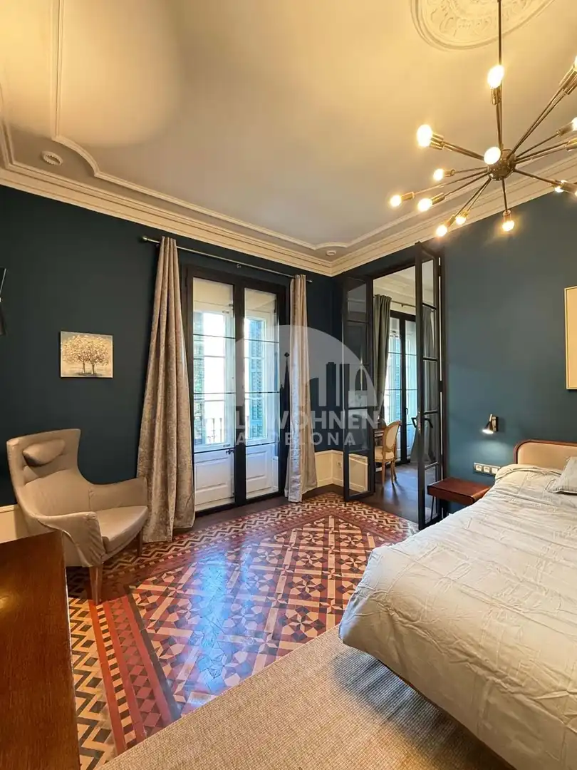 Schlafzimmer von Wohnung zur Miete in Barcelona mit Klimaanlage, Heizung und Terrasse