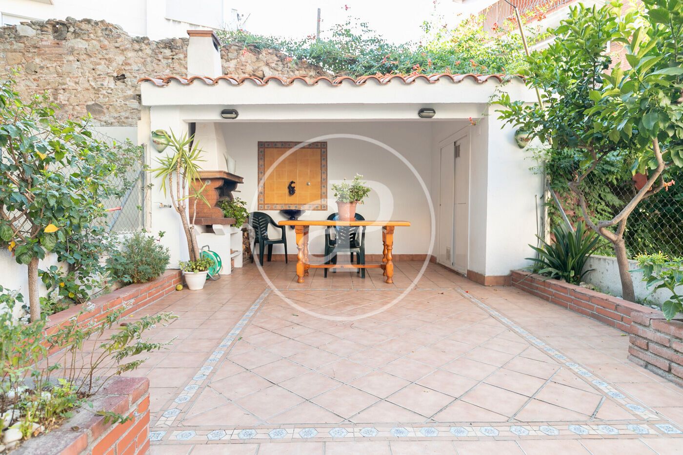 Garden of Single-family semi-detached for sale in  Barcelona Capital  with Air Conditioner, Heating and Private garden