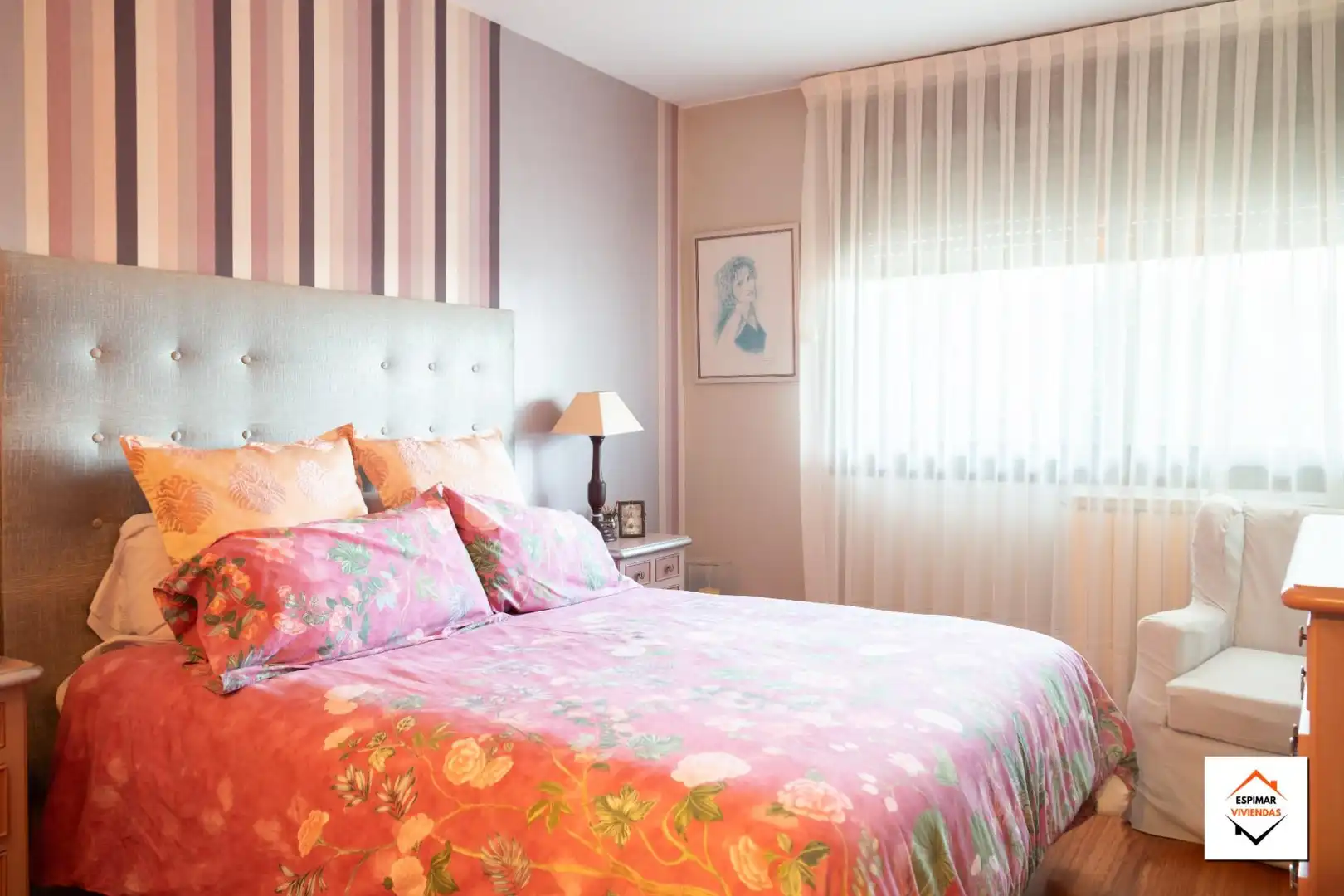 Schlafzimmer von Einfamilien-Reihenhaus zum Verkauf in Villanueva de Gállego mit Heizung, Privatgarten und Terrasse