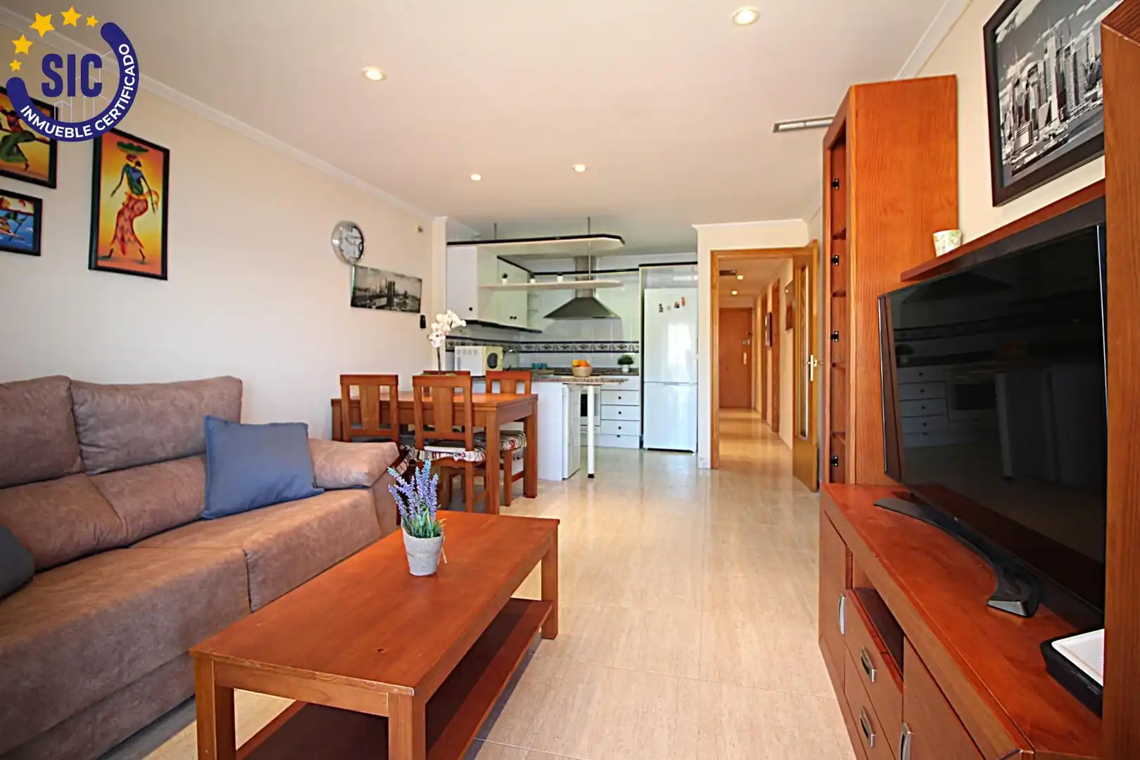 Sala d'estar de Apartament en venda en Oropesa del Mar / Orpesa amb Aire condicionat, Terrassa i Moblat