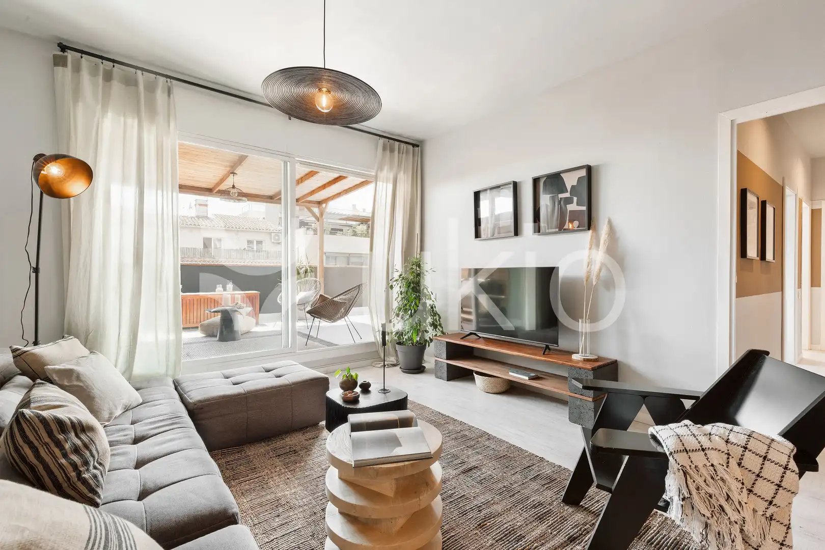 Sala d'estar de Apartament de lloguer en Barcelona amb Aire condicionat, Calefacció i Terrassa
