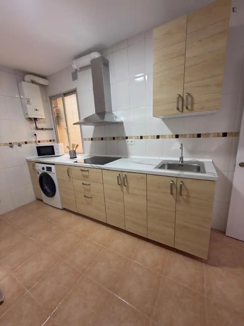 Kitchen of Apartments for share in Madrid  with Heating, Furnished and Washing machine