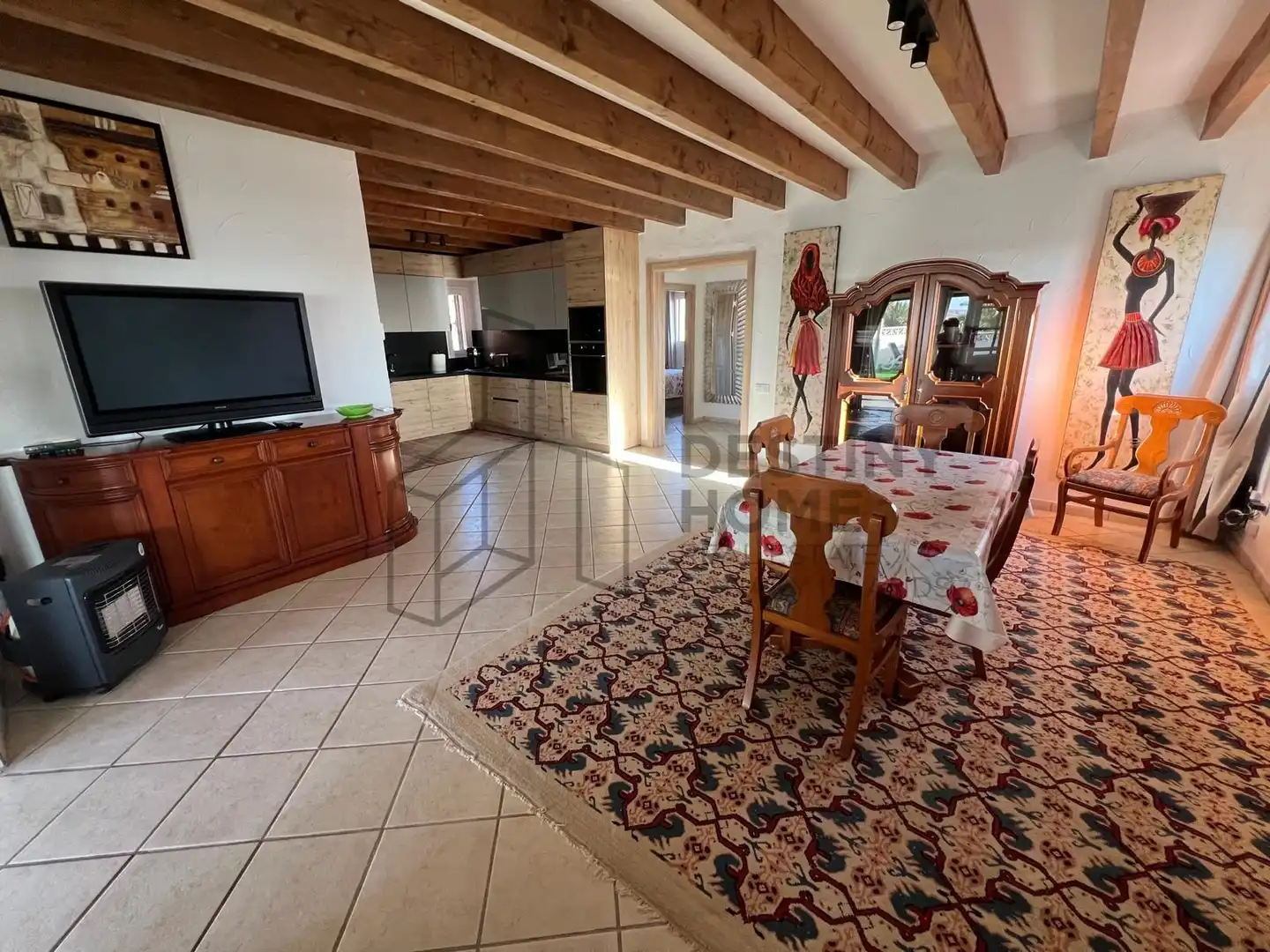 Sala d'estar de Casa o xalet en venda en La Oliva amb Aire condicionat, Jardí privat i Terrassa