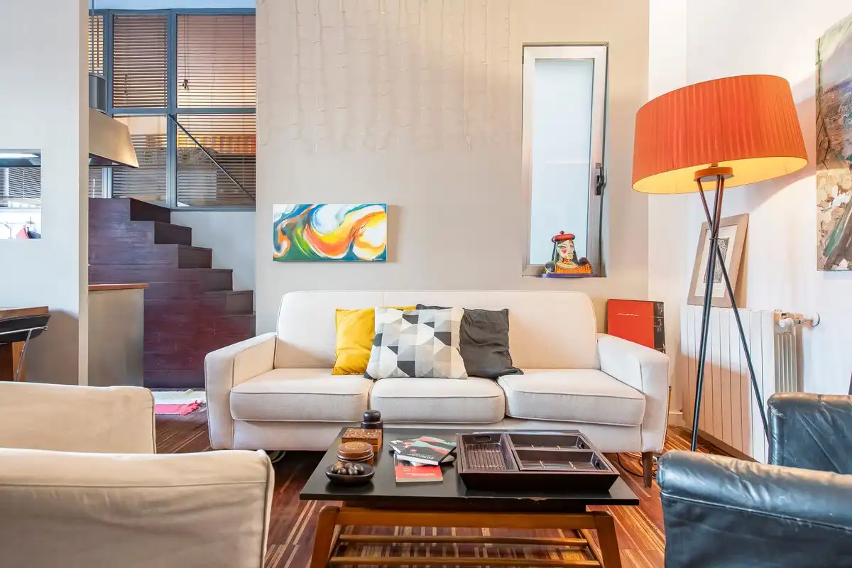 Wohnzimmer von Loft zum Verkauf in Madrid mit Heizung, Privatgarten und Möbliert