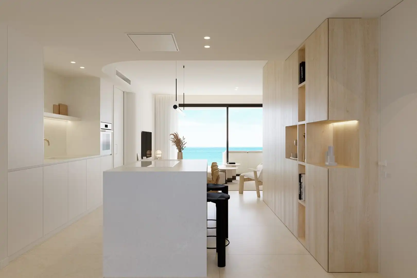 Küche von Wohnung zum Verkauf in La Manga del Mar Menor mit Klimaanlage, Heizung und Privatgarten