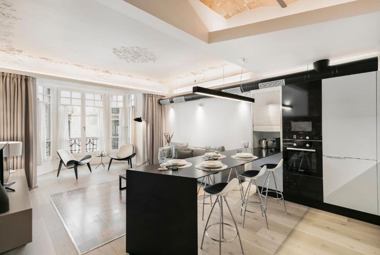 Kitchen of Apartment to rent in  Barcelona Capital  with Air Conditioner, Heating and Parquet flooring