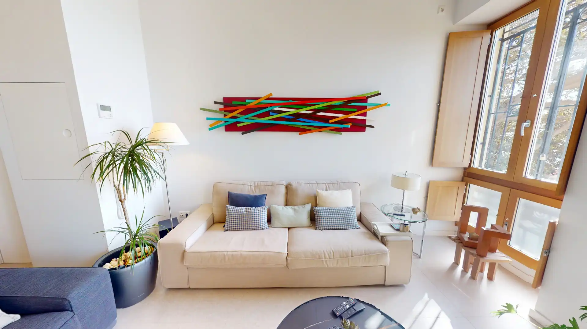 Wohnzimmer von Wohnung zum Verkauf in Alicante / Alacant mit Klimaanlage, Privatgarten und Abstellraum