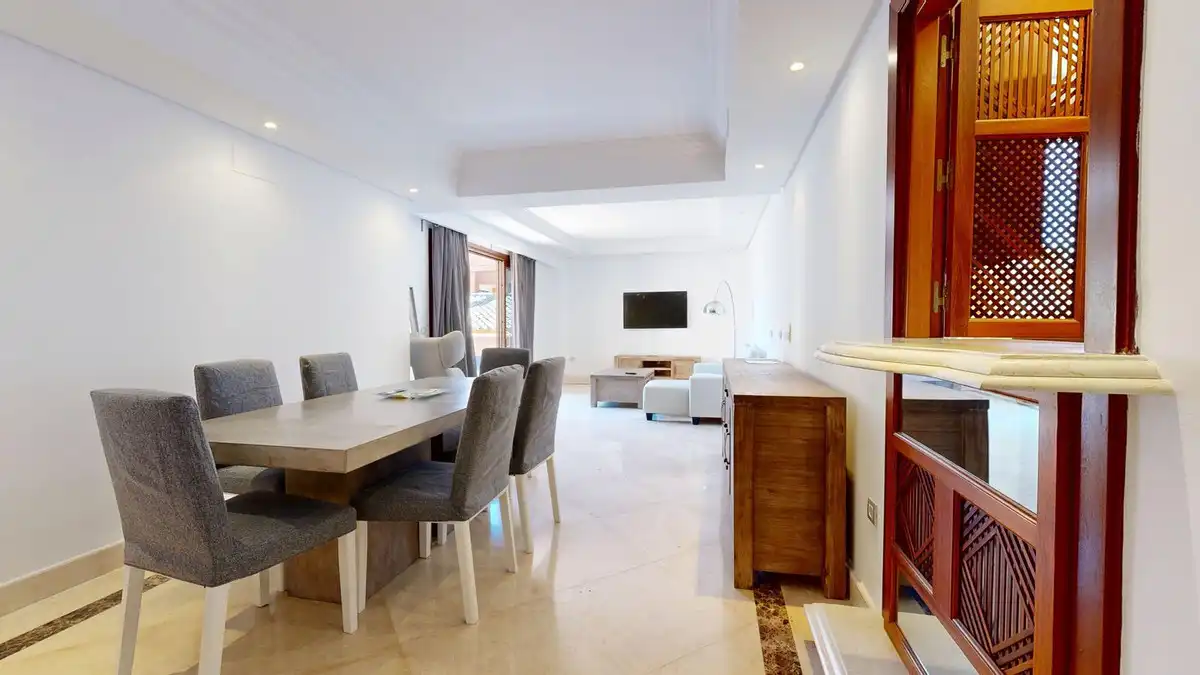 Dining room of Flat for sale in Estepona  with Air Conditioner, Heating and Terrace