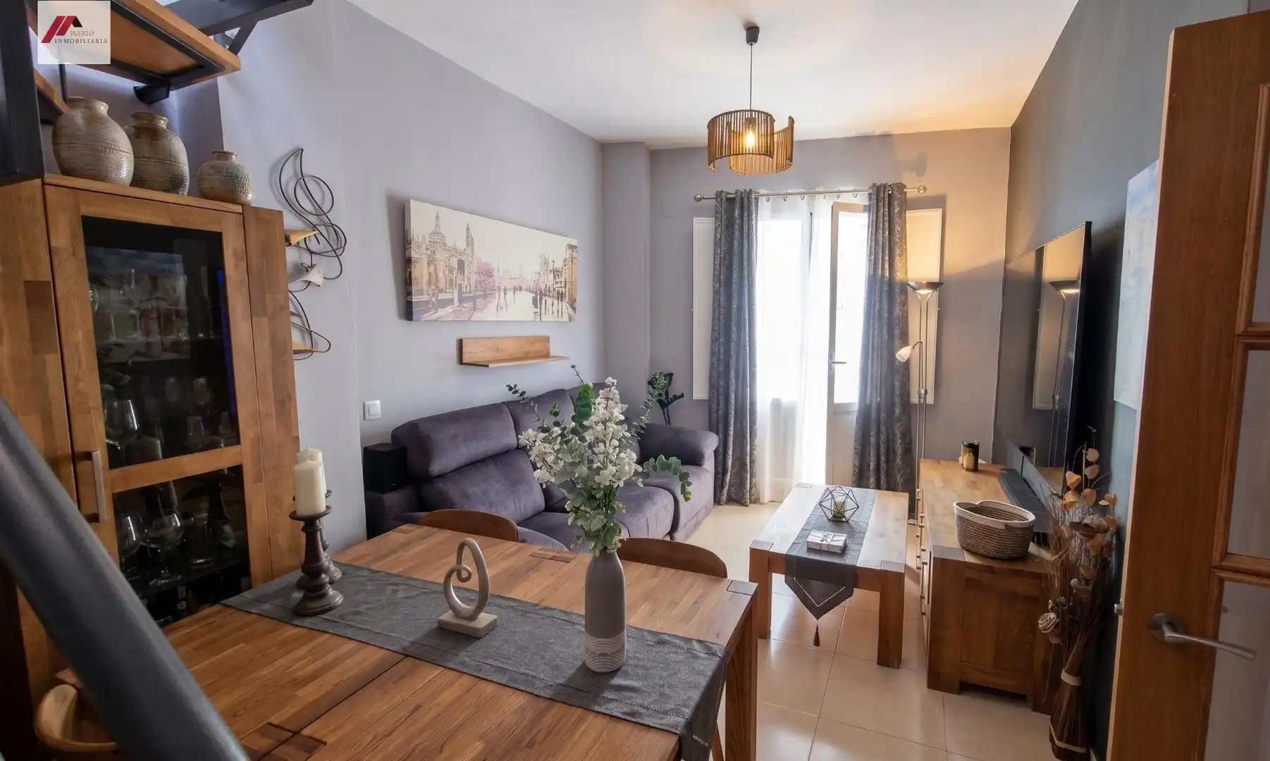 Sala de estar de Piso en venta en El Puerto de Santa María con Calefacción, Terraza y Amueblado